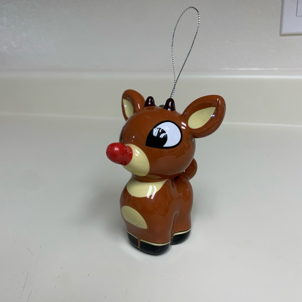 Rudolph the Red Nosed Reindeer Christmas Ornament Plastic Glossy 4"
